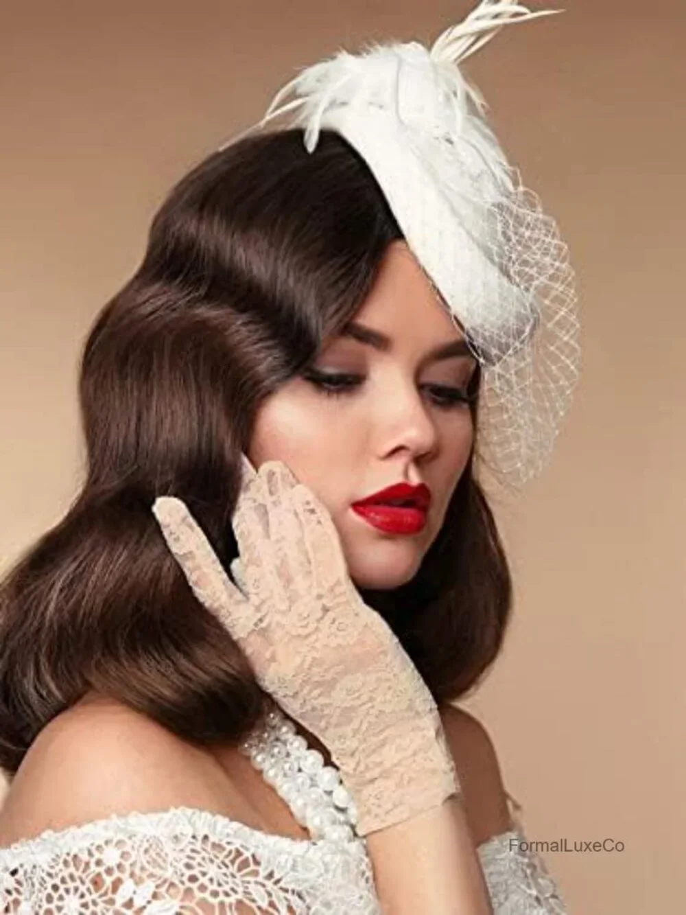 Lace Gloves for Women Tea Party Short Dressy Courtesy Gloves Cosplay Dinner